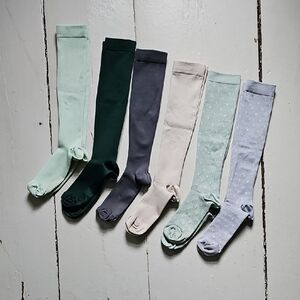 Set of Six Knee-High Socks in Assorted Colors